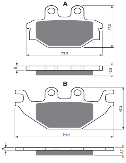  ceramic brake pad fa377 for Crossroad 220/AEON Overland 600 ARCTIC CAT 250 DVX Sport BOMBARDIER /YAMAHA MT 125 YZF-R 125 